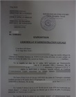 certificat d'administration légale